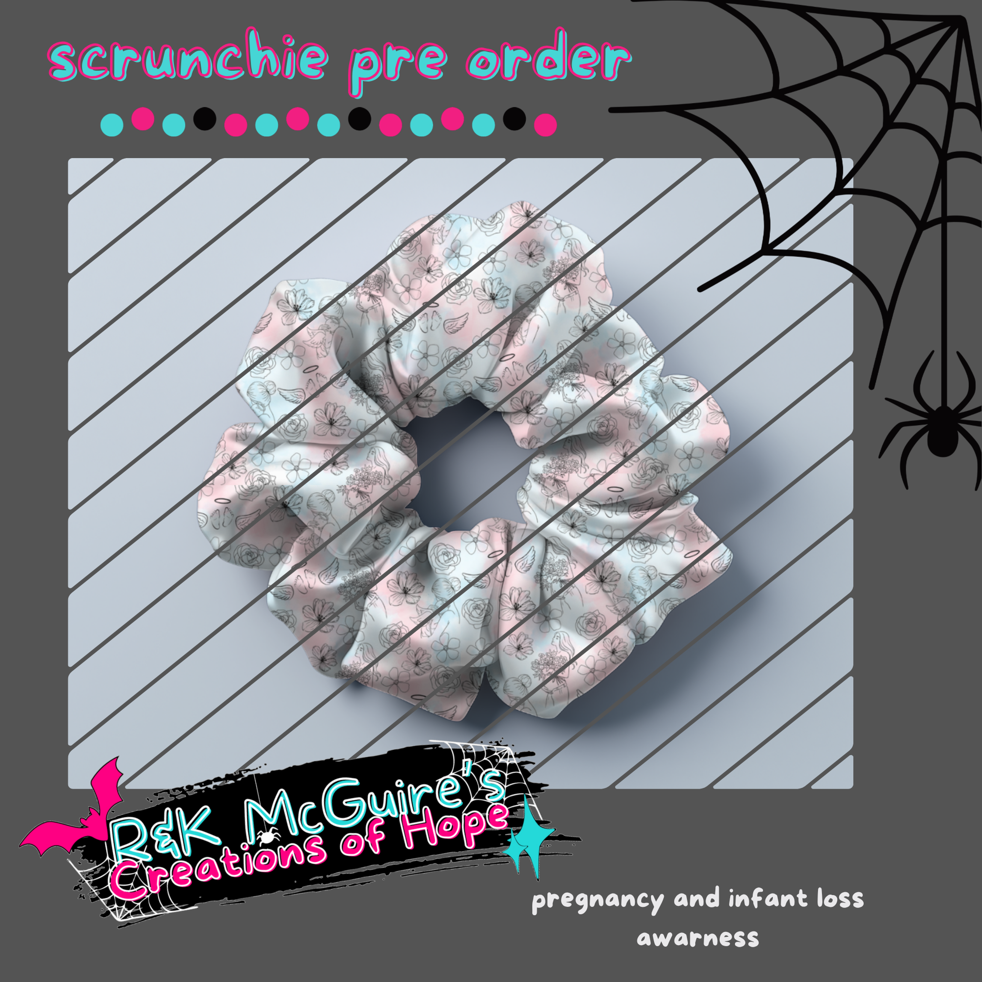 pregnancy and infant loss awareness scrunchie pre order