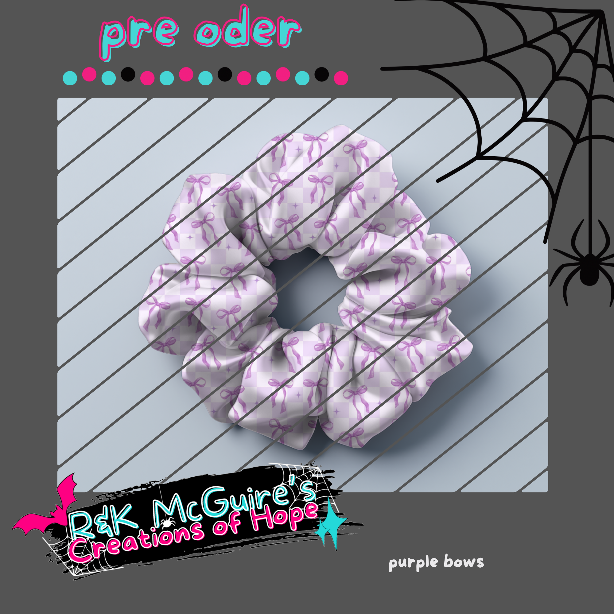 purple bows scrunchie pre order