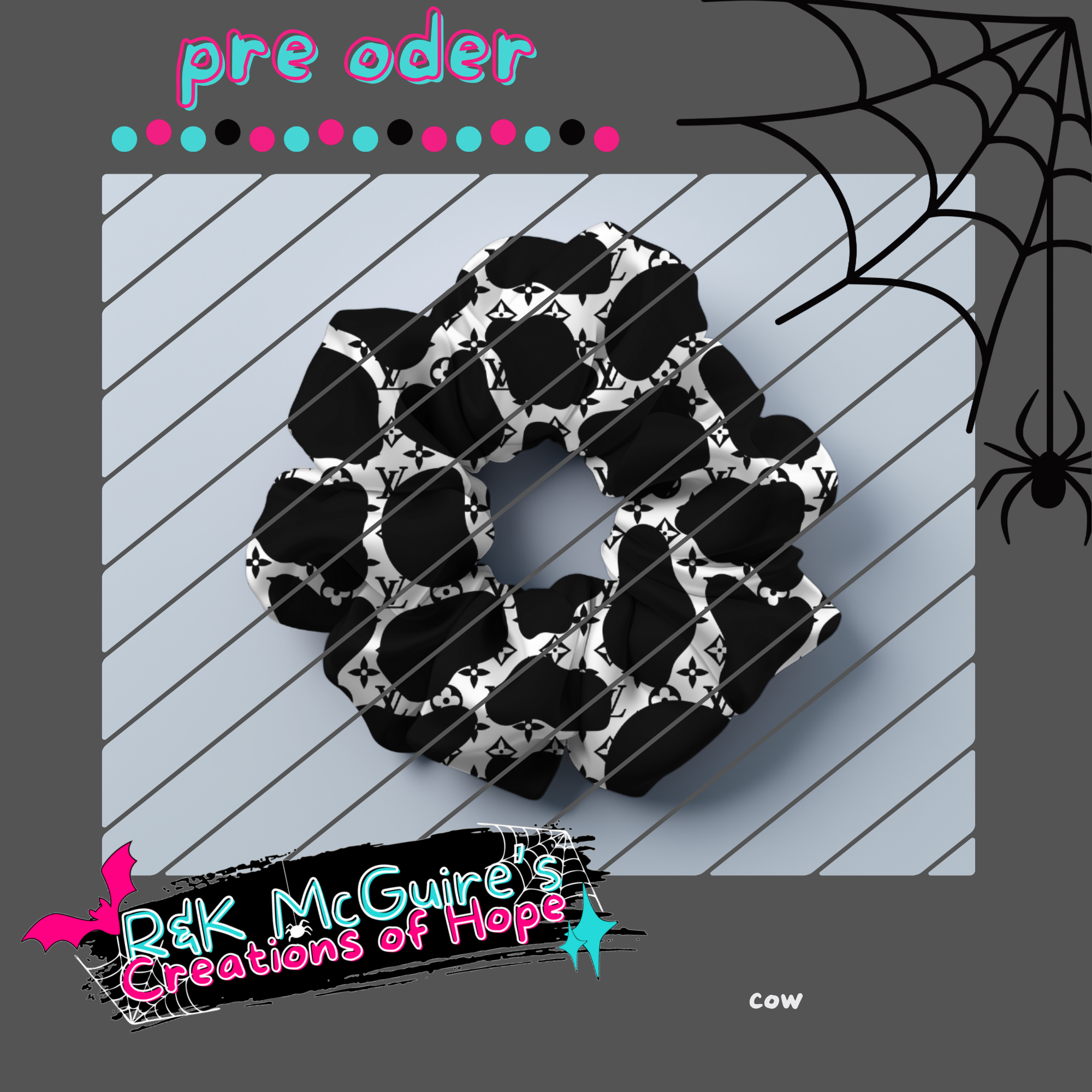 boujee cow scrunchie pre order