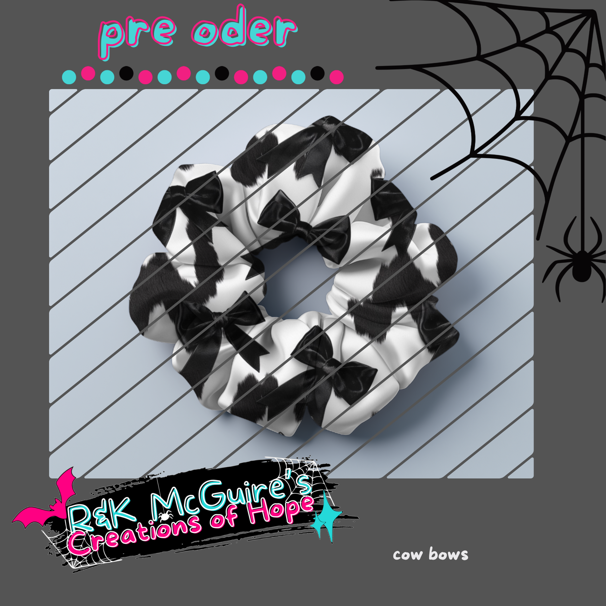cow bows scrunchie pre order