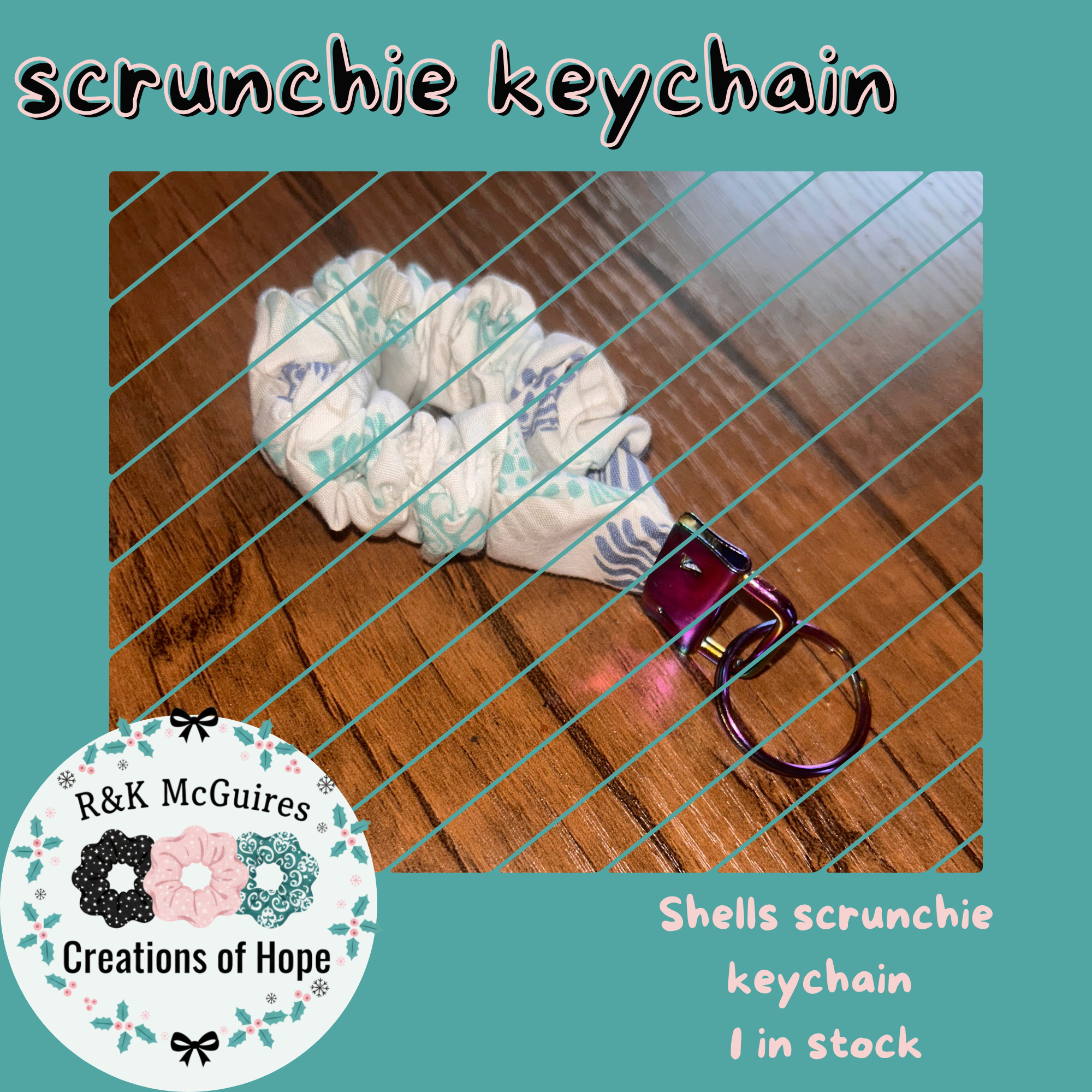 Shells scrunchie keychain