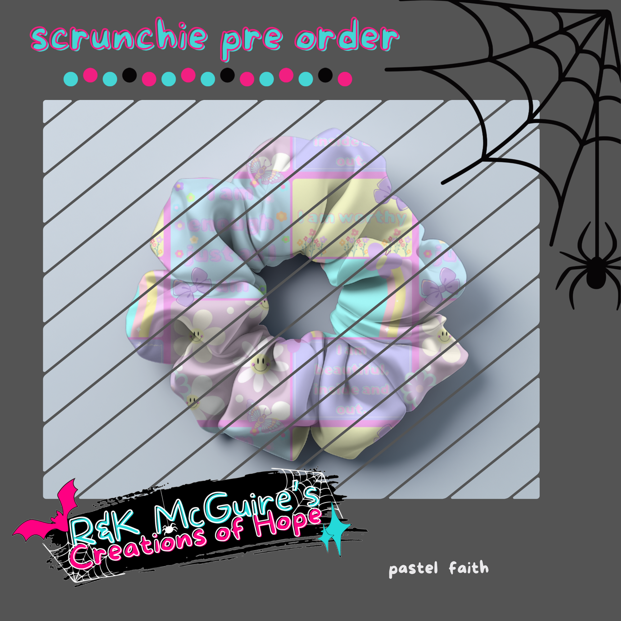 pastel faith scrunchie pre order