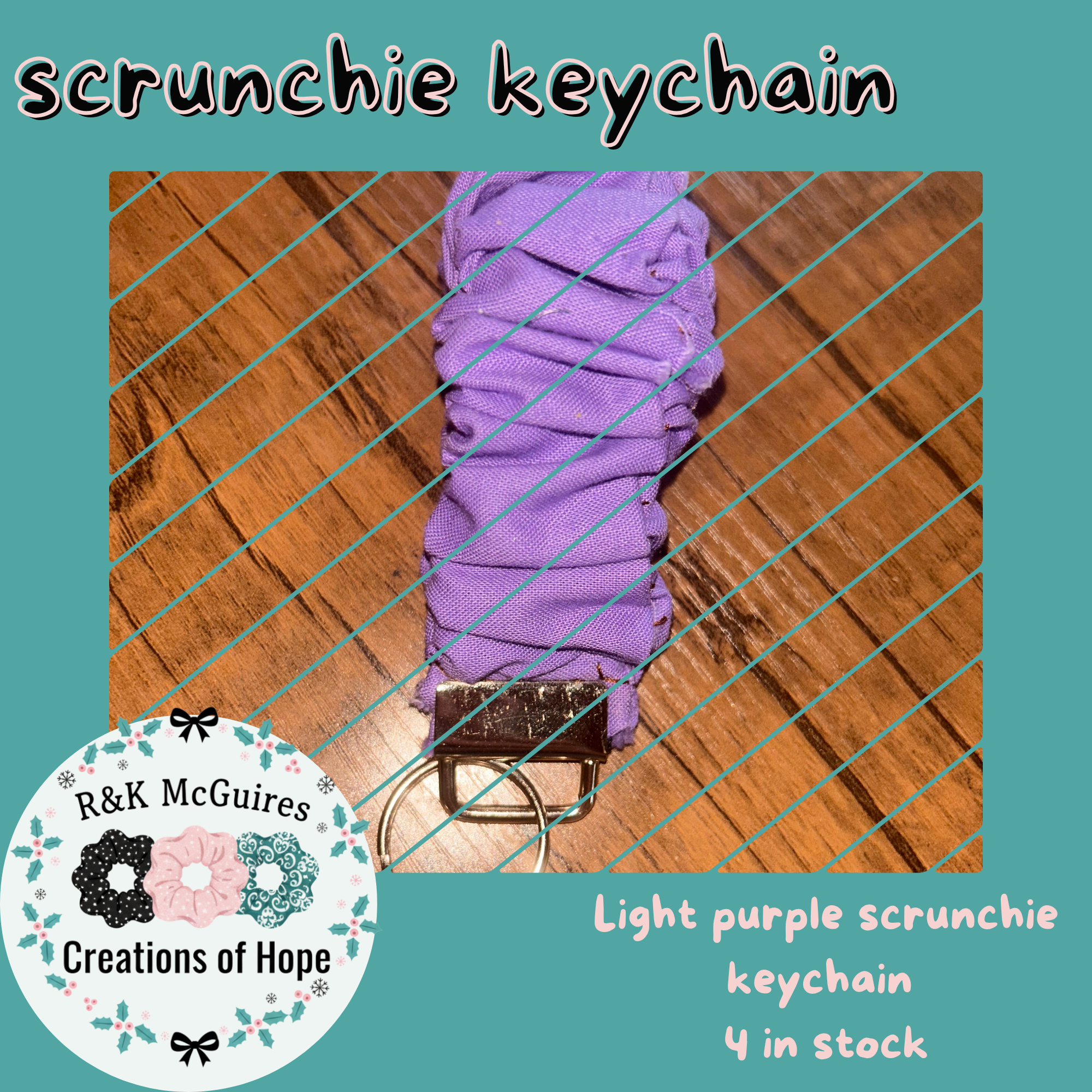 Light purple scrunchie keychain